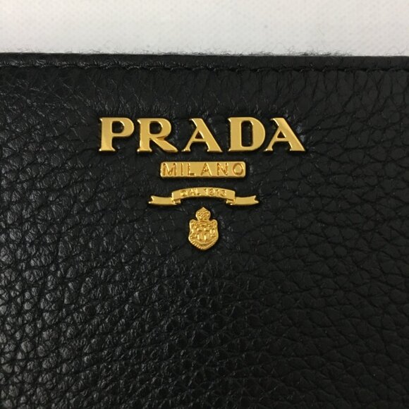 NWB PRADA Zip Around Long Wallet Portafoglio Lampo Nero/Black Leather Authentic - Picture 6 of 16